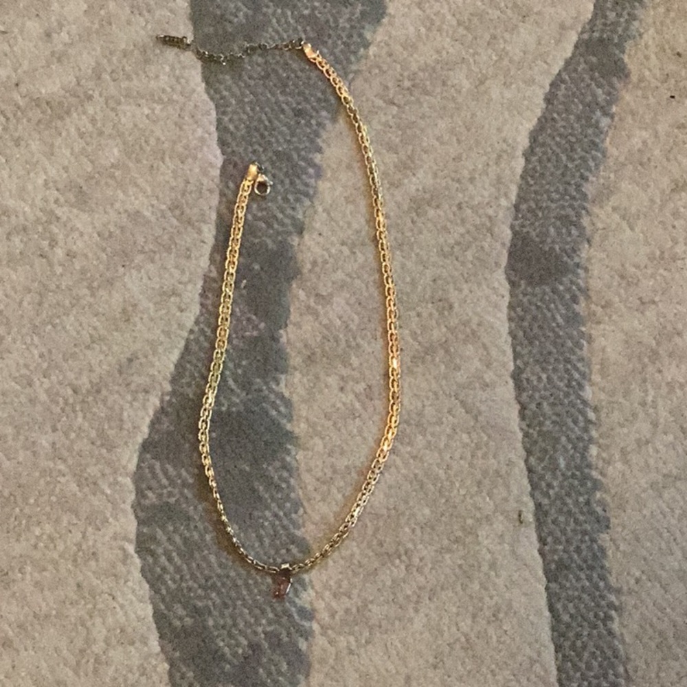 Gold Chain Red Detail Necklace